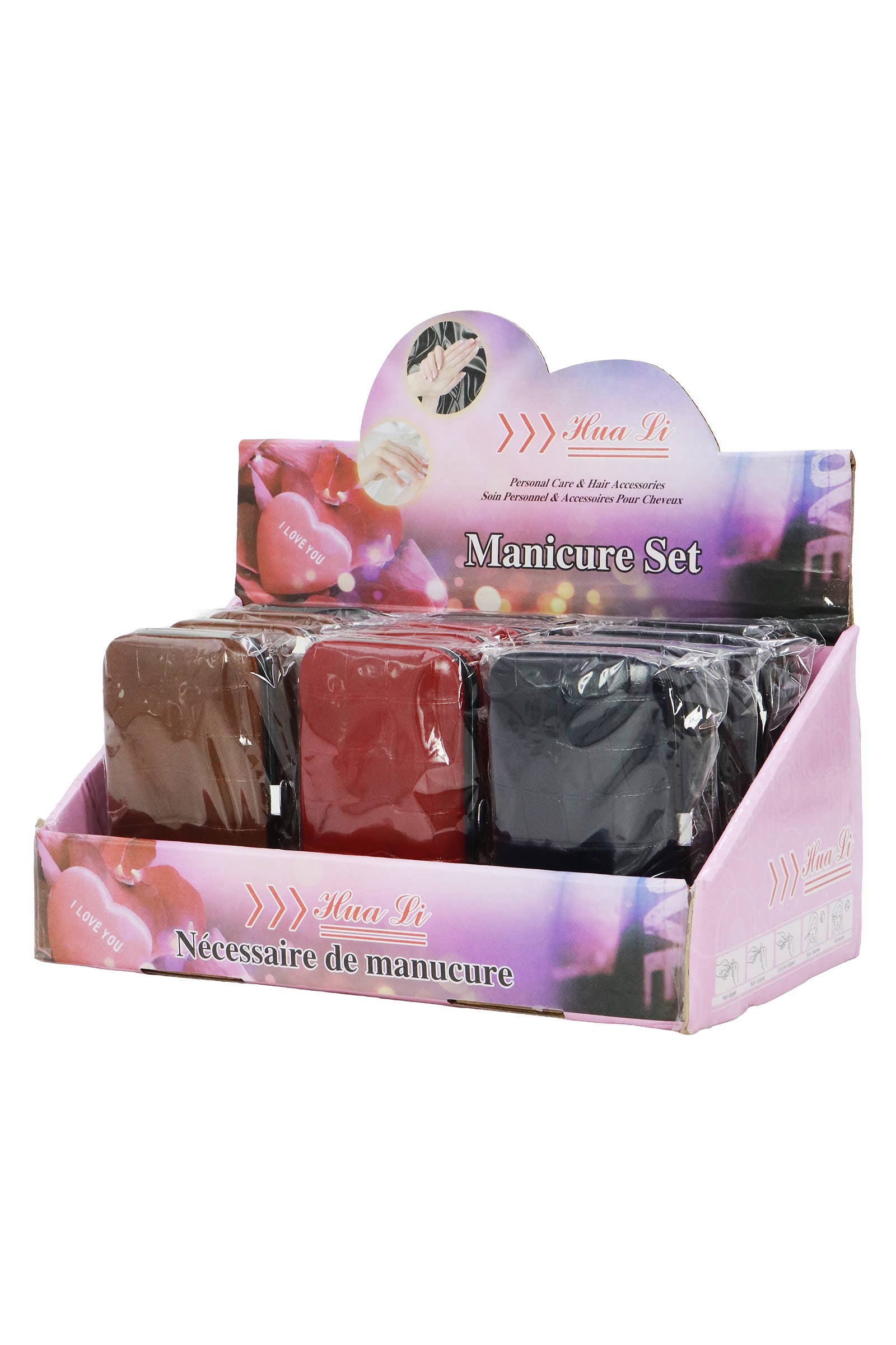 ASSORTED Faux Crocodile Leather 7-pcs Nailcare Kit for wholesale on Faire2