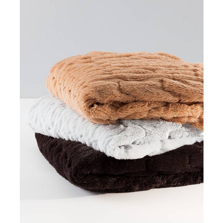 Peking Handicraft - Wholesale Throw Blanket - Faux Fur Throw - Camel by Laurel & Mayfair