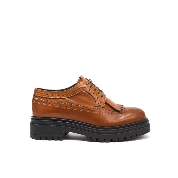 Frank Daniel - Vente Derbies – femme - Chaussure derby Cognac pour femme. Fabriqué en Italie. FD3844