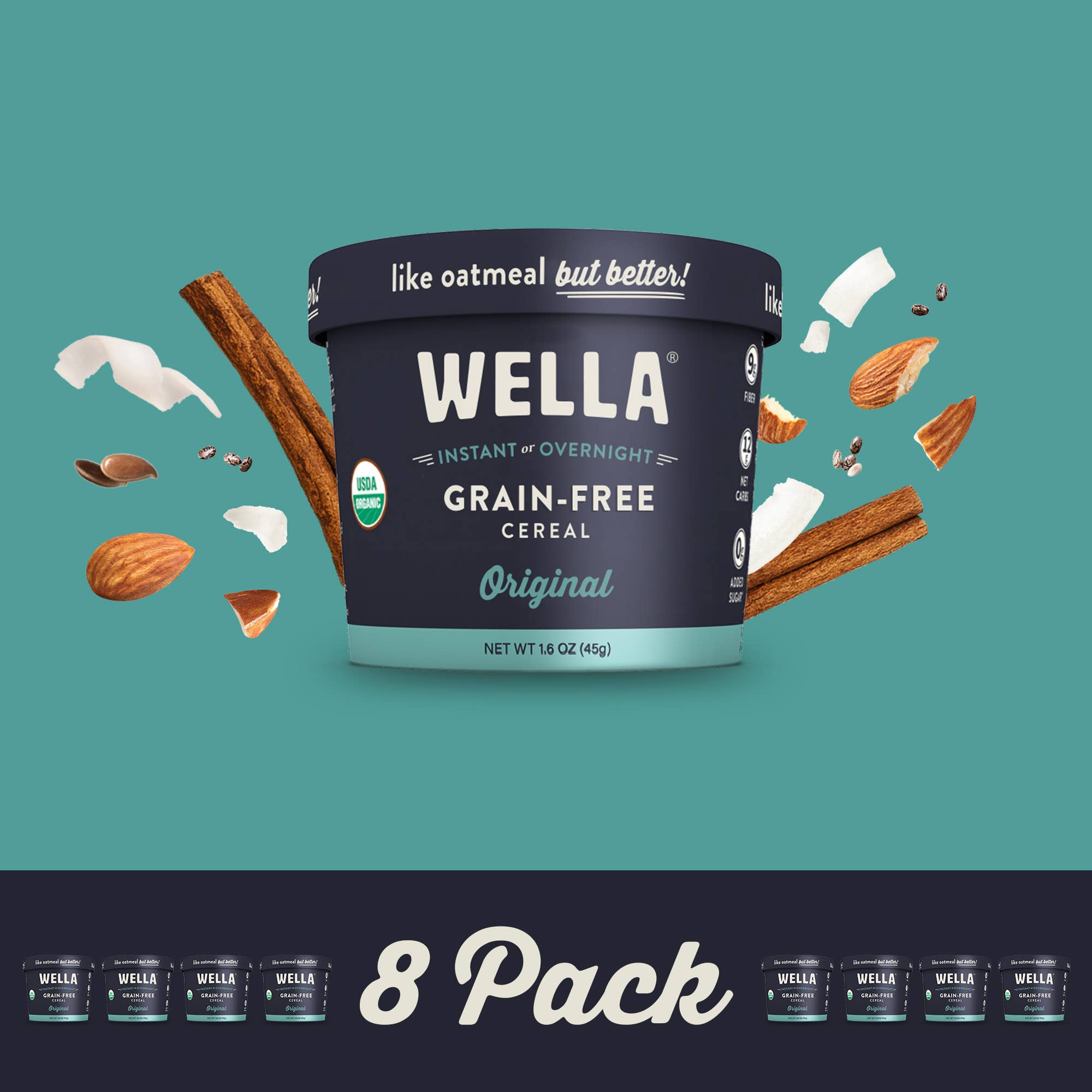 Wella Foods - Wholesale Breakfast cereal - Grain-Free Cereal Original Cups – 8 Pack1