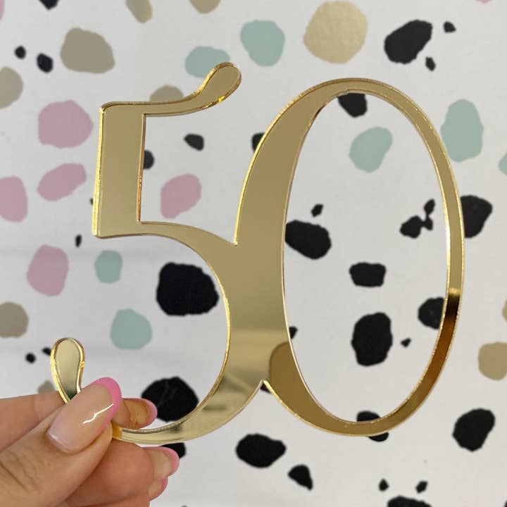 Zahlenanhänger aus verspiegeltem Acryl | 50 für den Großhandel von Blossom Tree Party