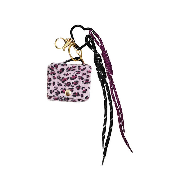 AMORINO SRL - Vendita all'ingrosso Portachiavi - Donna - PORTACHIAVI CIONDOLO BORSA IN TESSUTO LEOPARDATO4