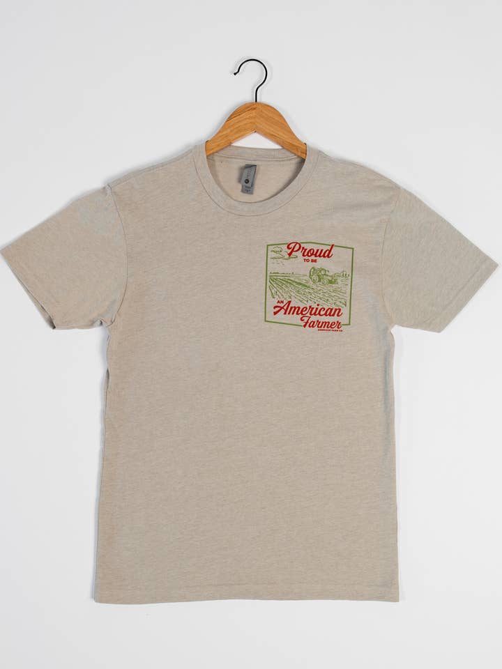 American Farm Company - Wholesale Screen Printed T-Shirt - Men's - Western 'Proud American Farmer' Stone Graphic Tee5