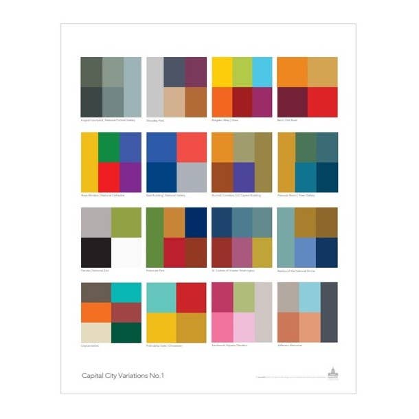 iconsUSA – Engroshandel Plakat – „CapCity Variationer No. 1" farve blok plakat