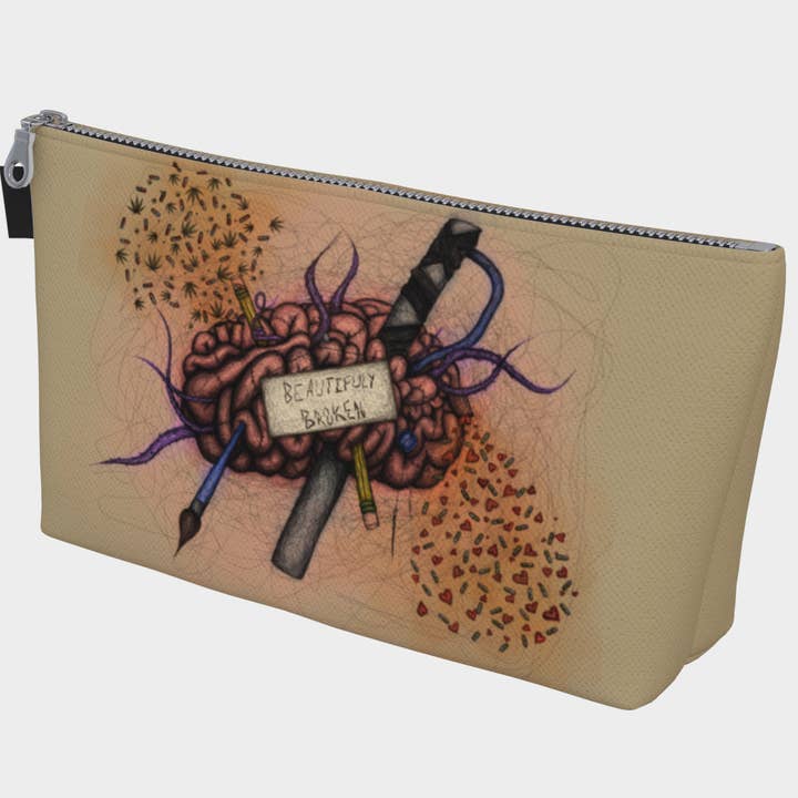 A Make-Up Bag For The Beautifully Broken for wholesale by Maia Sky Art