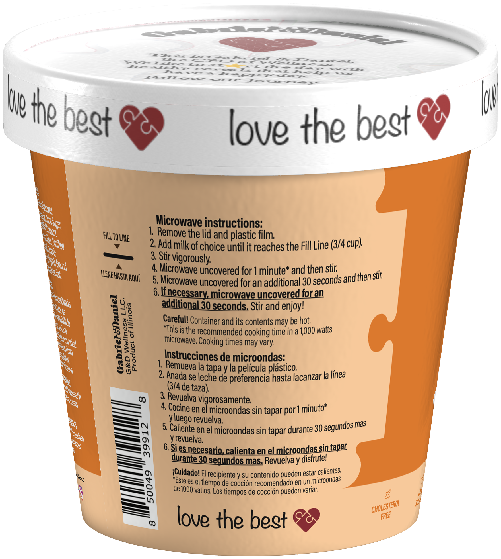 Gabriel & Daniel Wellness Oatmeals - Wholesale Breakfast Cereal - Organic SS Instant Cereal Cup - Corn with Coconut2