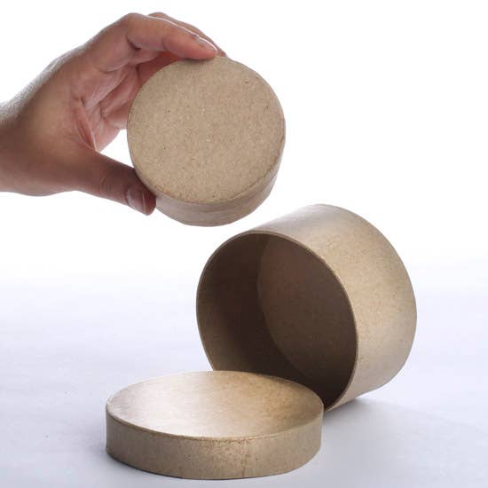 Factory Direct Craft - Wholesale Gift Box - Small Round Paper Mache Boxes - 2" H x 3.75" Dia. 5