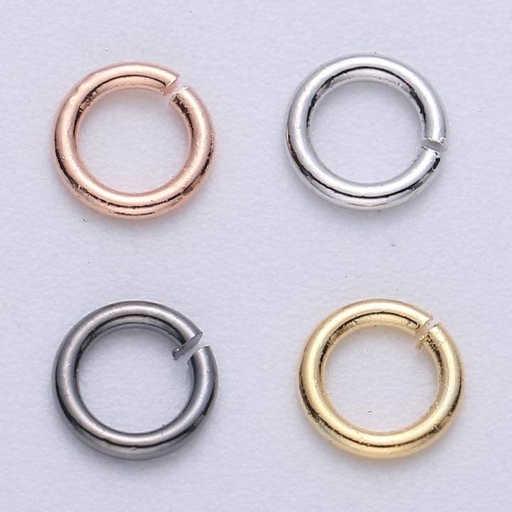 90pcs 6mm Gold Filled Open Jump Ring 6mm outer 18 gauge / 1mm, Rose Gold, Rhodium Plated, Black Gun Metal O jump Ring for supply SP1598 ~ SP1601 for wholesale by Aim Eternal