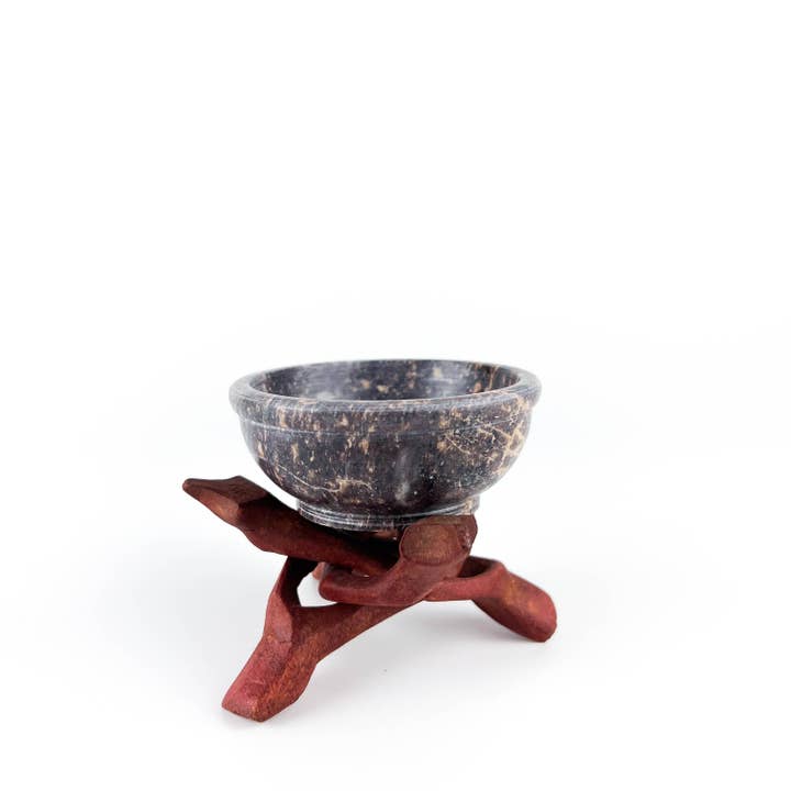 GREENROOTS USA LLC – wholesale Rökelsehållare – 4 ”Cobra Stand + 3" sten skål brännare set kol harts kottar5