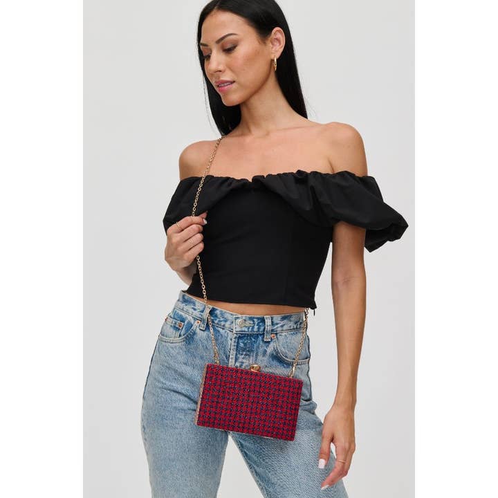 Rosa - Houndstooth Evening Bag for wholesale by Urban Expressions