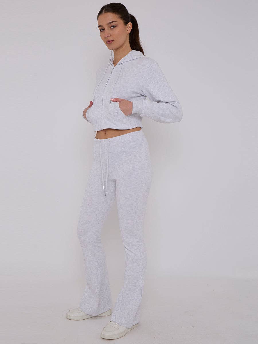AX Labels - Wholesale Lounge Set - Women's - Interlock Cropped Zip Hoodie and Flared Trouser Set9