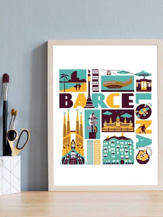 Barcelona Print for engroshandel hos Susan Taylor Design