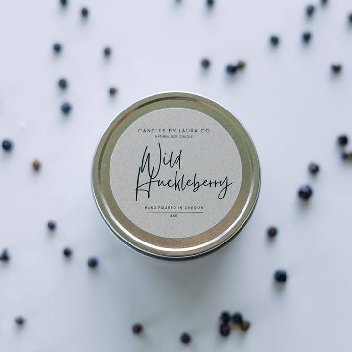 Candles By Laura - Wholesale Travel Candles - Wild Huckleberry 8 oz Soy Gift Tin1