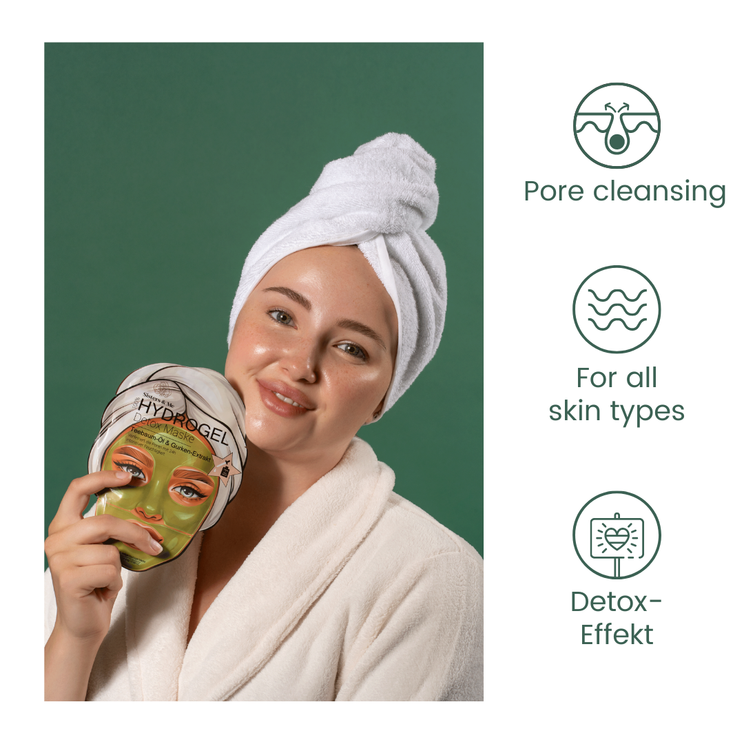 Sisters & Me GmbH - Wholesale Skincare Face Mask - 5X HYDROGEL DETOX MASK WITH TEA TREE OIL & CUCUMBER EXTRACT9