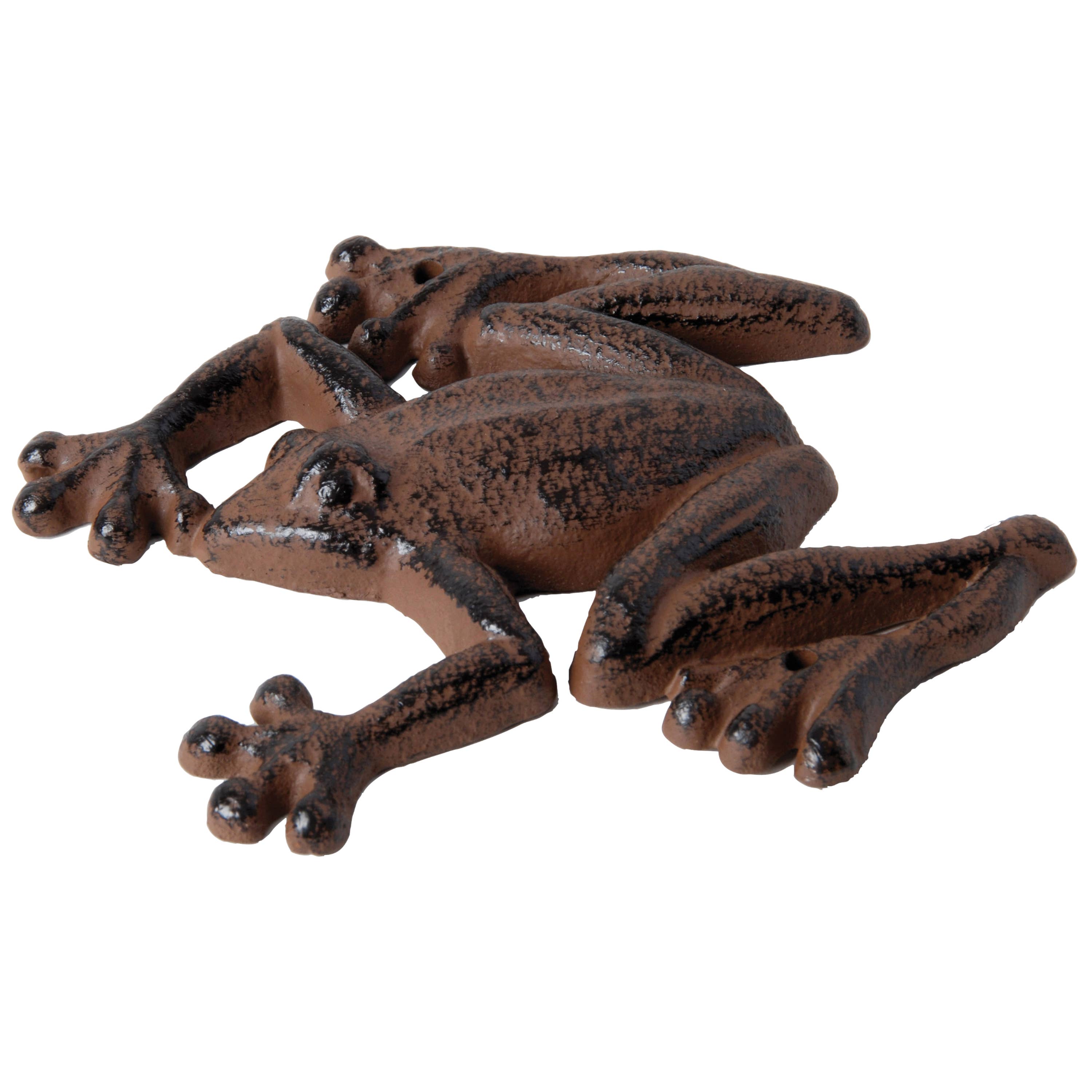 Esschert Design USA - Wholesale Wall Accent - Frog Wall Decoration, Cast Iron, Antique Brown2