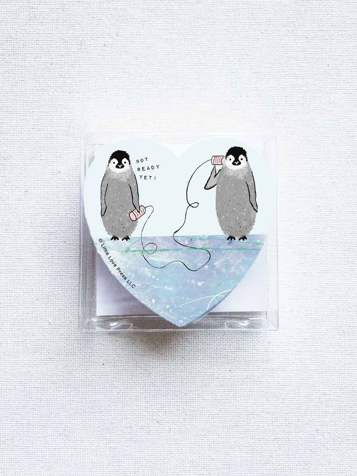 Juego de 50 Tarjetas Planas con Mini Corazón de Pingüinos para venta al por mayor de Little Love Press