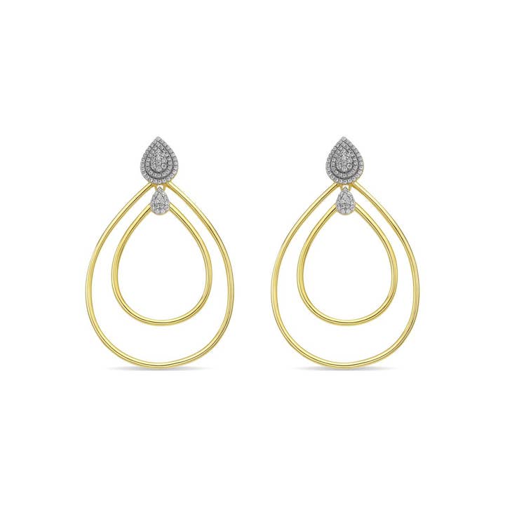 Orecchini Luxenter in Argento Sterling 925 e Zirconia Brillante placcati in oro giallo 18k - Hyka per la vendita all'ingrosso da parte di Luxenter