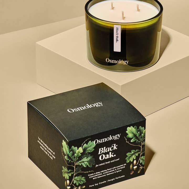 Osmology - Wholesale Jar/Filled Candle - Black Oak Scented Triple Wick Candle