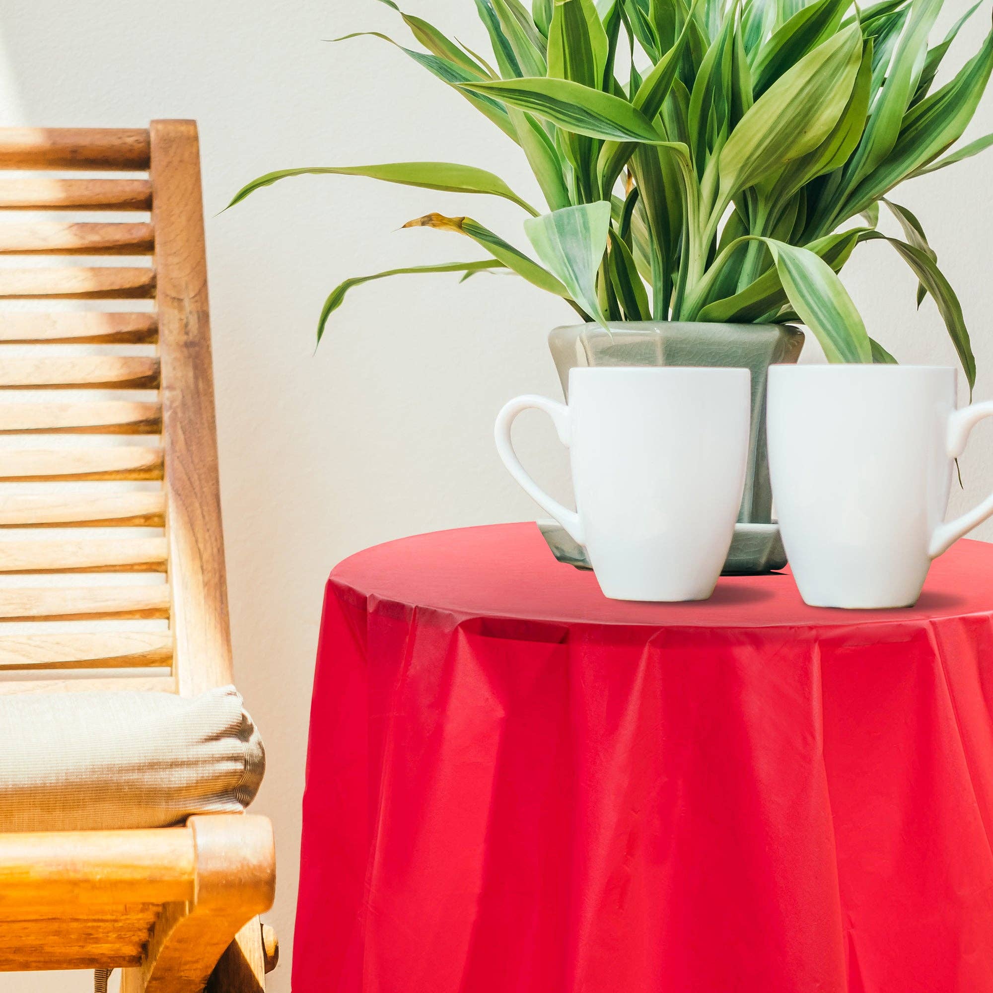 Smarty had a Party - Wholesale Disposable Table Cover/Runner - 84" Red Round Disposable Tablecloth - 1 pc7