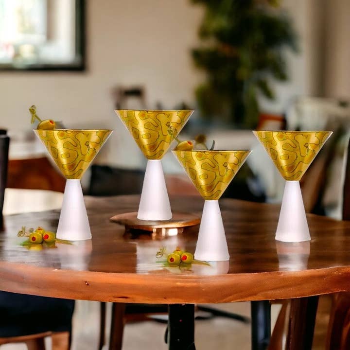Jersey Art Glass - Wholesale Cocktail/Liquor Glass - Roman Martini Glasses (Set of 2)