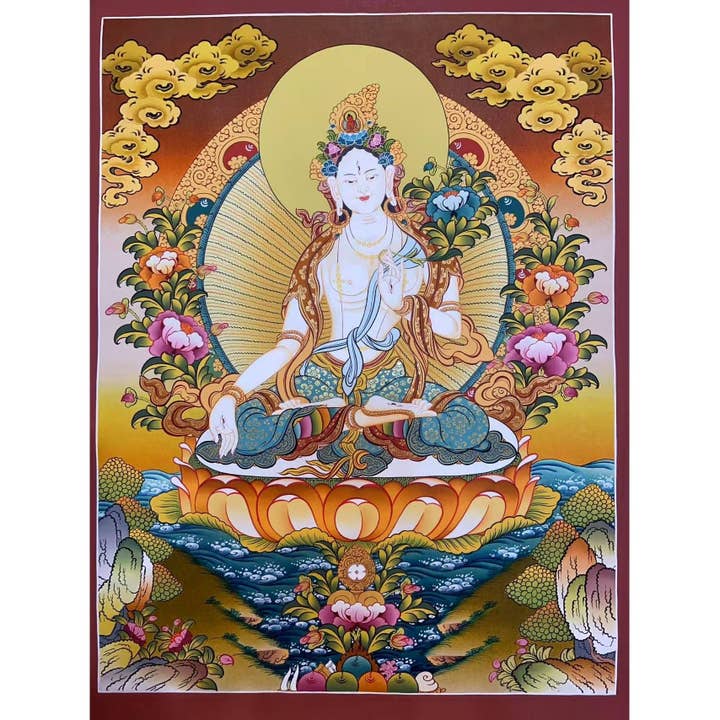 Thangka de Tara Branca por atacado de Art Of Tibet