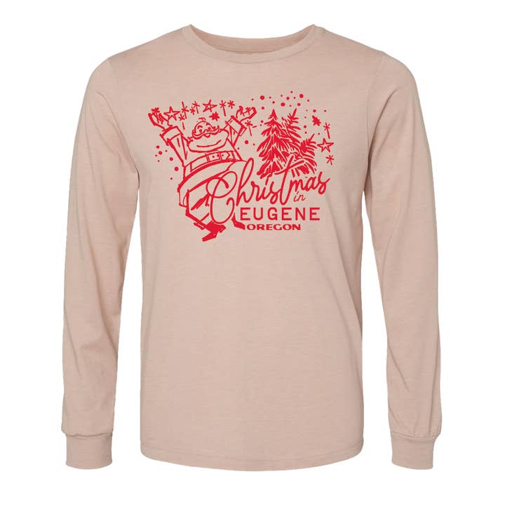 Santa Sparkle Custom Namedrop Lange Mouw T-Shirt voor wholesale door The Chester Drawer