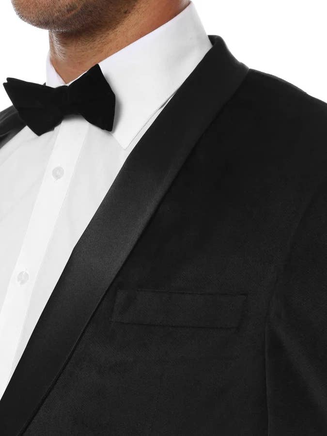 Ferrecci - Wholesale Blazer - Men's - Ferrecci - Enzo Men's Velvet Slim Fit Shawl Tuxedo Blazer4