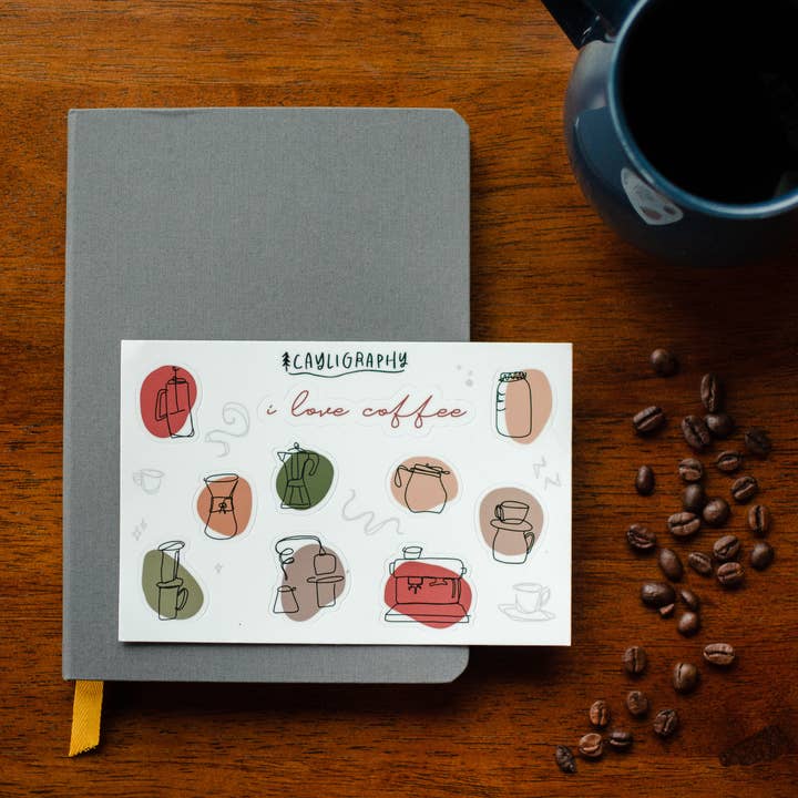 Kaffe Metode Sticker Sheet for engroshandel hos Cayligraphy
