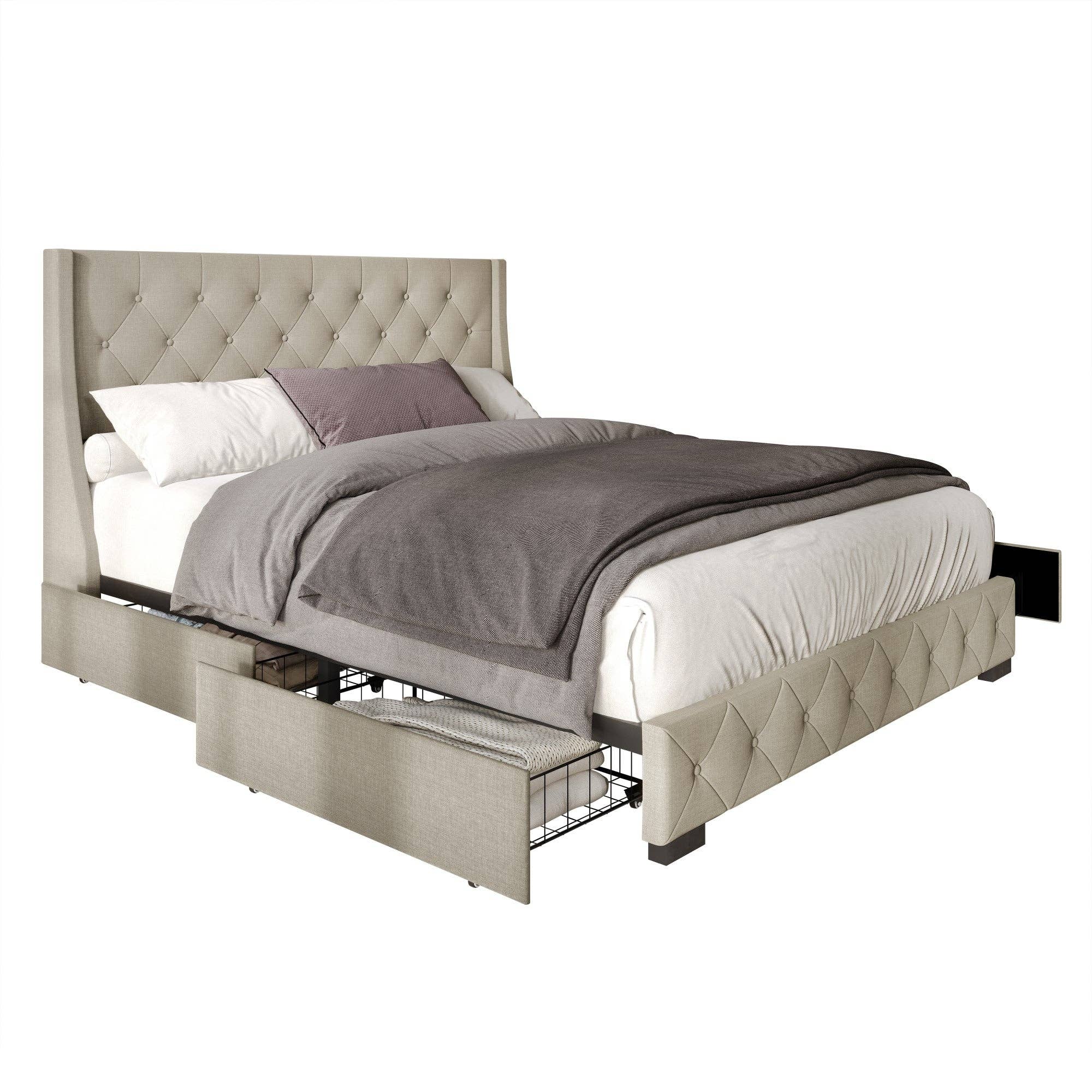 Home Design - Wholesale Bed - Olympia Tufted Upholstered Storage Platform Bed6