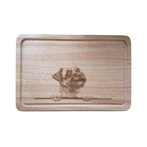 Doughty Designs - Vendita all'ingrosso Taglieri - Tagliere Design #3 con Border Terrier (30x20x1,7 cm).