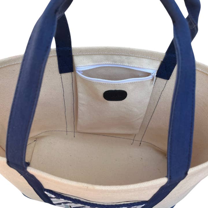 York Design Co - Wholesale Tote Bag - Women's - Monogram Navy Stripe Needlepoint Tote Bag - made to order!3