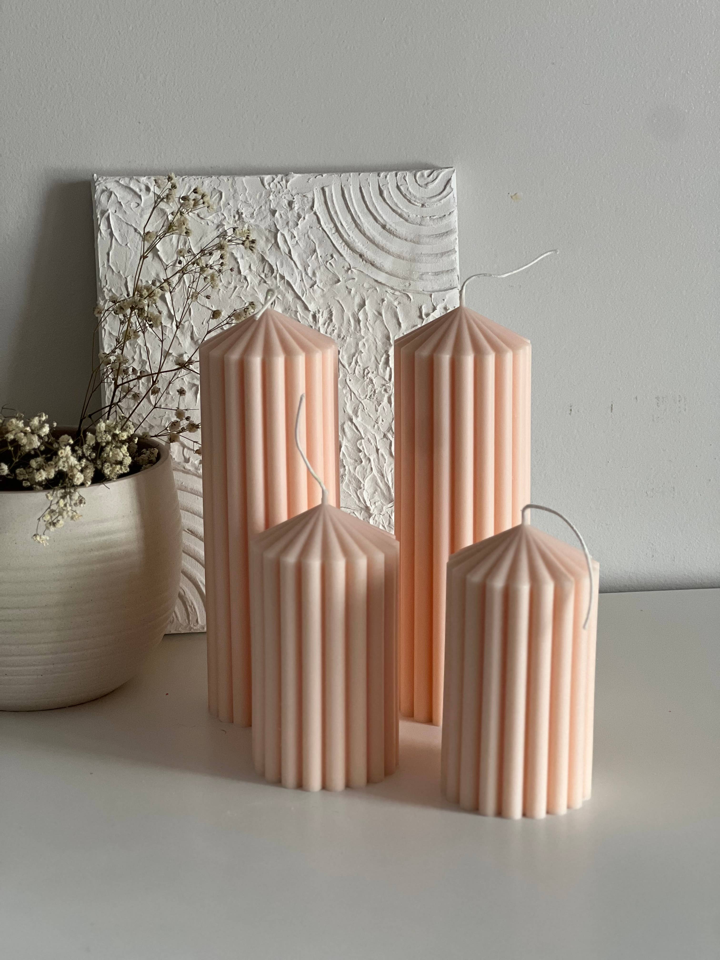 Project Helios - Wholesale Pillar Candle - Ribbed pillar candles, Soy wax, Table decoration2
