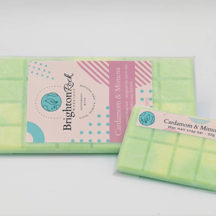 Cardamom & Mimosa Wax Melt Snap Bar for wholesale by Brighton Rock Workshop