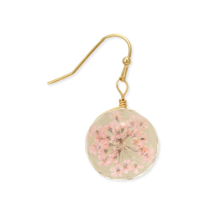 ZAD - Wholesale Dangle Earrings - Pink Baby's Breath Dried Flower Earrings2
