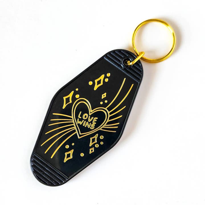 Love Wins Keychain for wholesale by Little Rainbow Paper Co