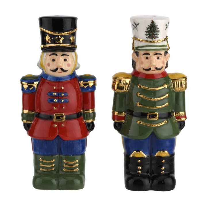Portmeirion, Spode, Pimpernel, Nacthmann, Wrendale Designs - Wholesale Salt & Pepper Shaker Set - Spode Christmas Tree Nutcracker Salt and Pepper