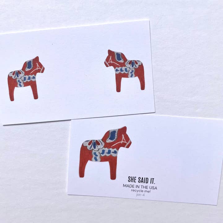 JOT note -- Swedish Dala Horse for wholesale by She Said It.