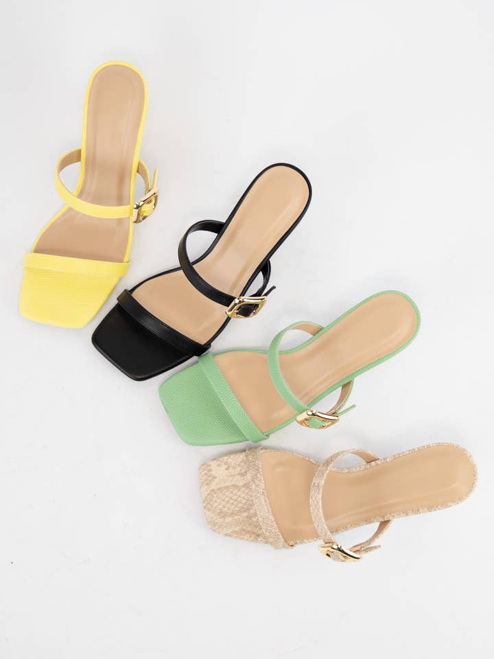 CASSIE THIN DOUBLE STRAP SQUARE-TOE STILETTO HEELS for wholesale by CCOCCI