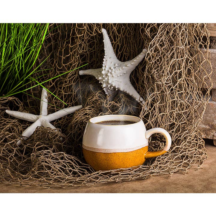 Abbott - Wholesale Coffee Mug - Wht/Brn Ball Mug-3.5"H(16oz)5