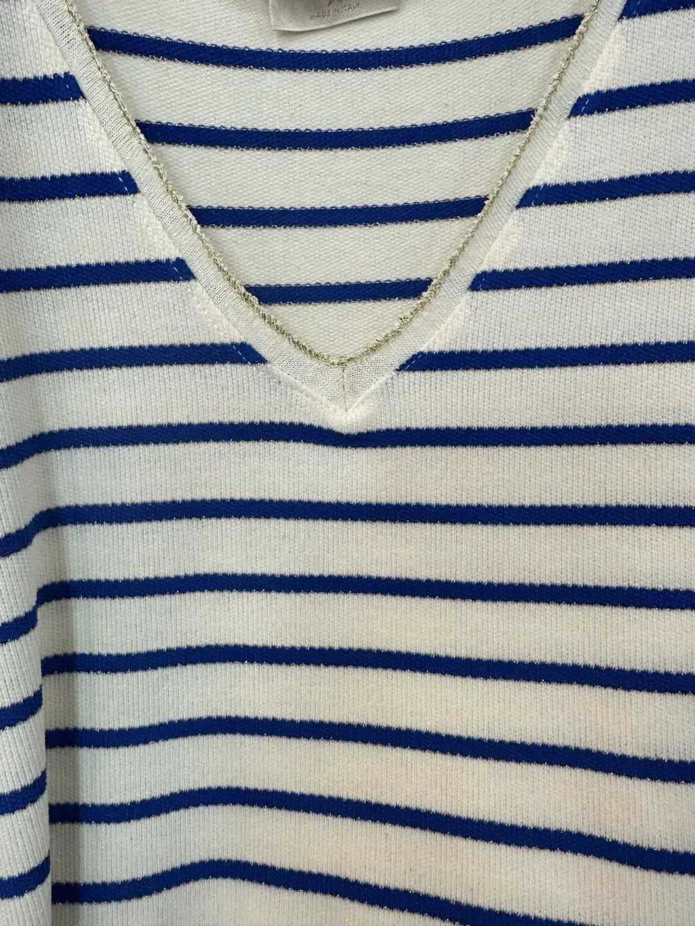 Mimi & Gogo - Wholesale T-Shirt - Women's - Striped top with lurex collar @46262_HRayeColLux0