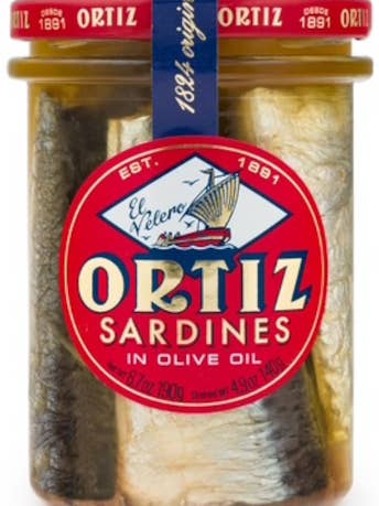 Ortiz  Sardines old style in olive oil glass jar for wholesale by French Feast