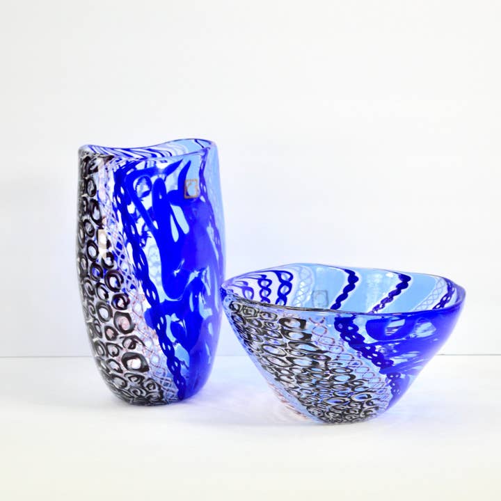 Via Graceffo - Wholesale Vase - Murano Glass Large Luxury Art Vase, Vessel, Blue2