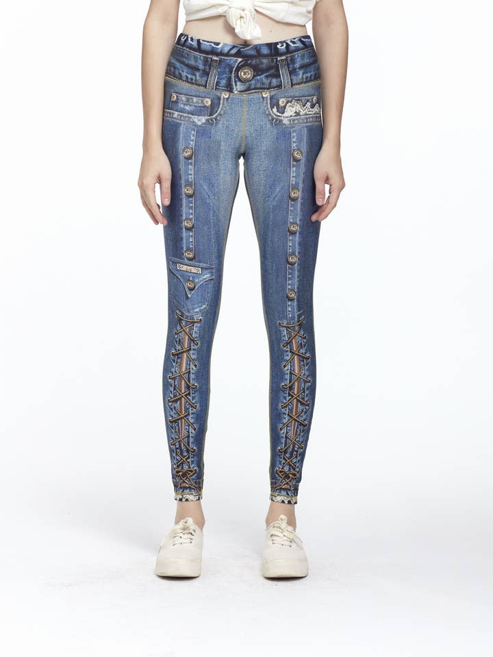 IPNG Design - Wholesale Fashion Leggings - Women's - Denim Print Leggings Sezar - Basic18