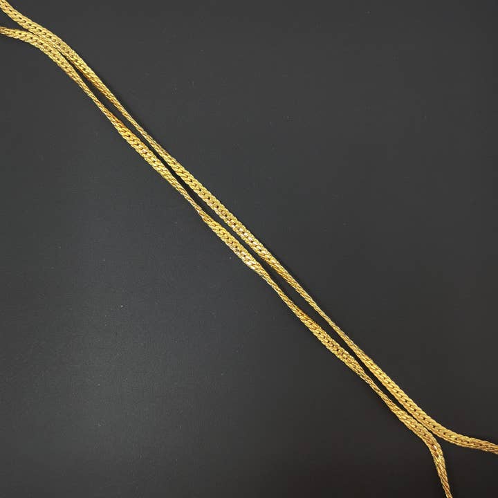 Aim Eternal - Wholesale Link & Chain Necklace - 17.7" 24K Gold Filled Herringbone Necklace, 2.3mm In Width