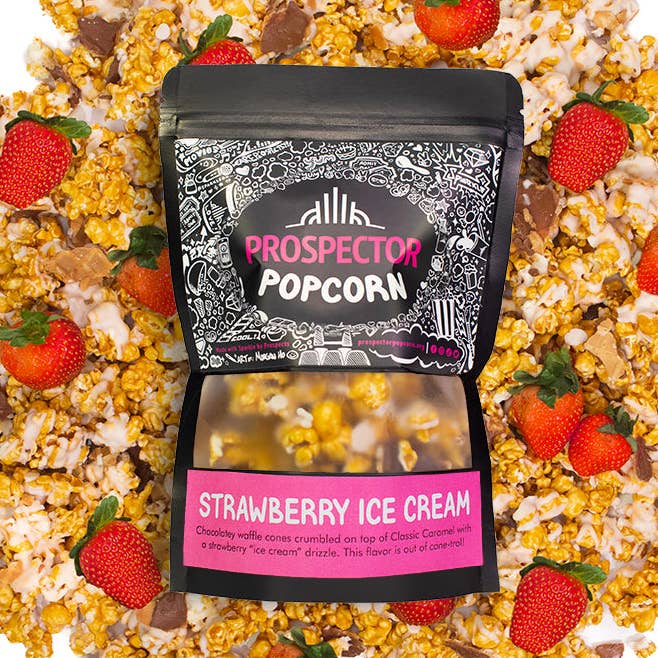 Strawberry Ice Cream Gourmet Popcorn – Sweet & Creamy Summer Snack for wholesale by Prospector Popcorn