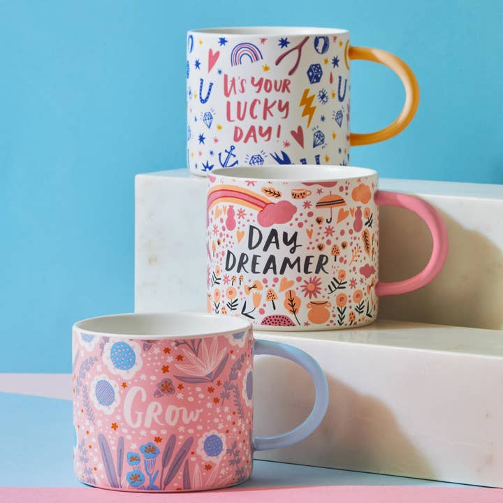 Magenta - Wholesale Coffee Mug - Hello!Lucky Live Life Happy Day Dreamer Mug