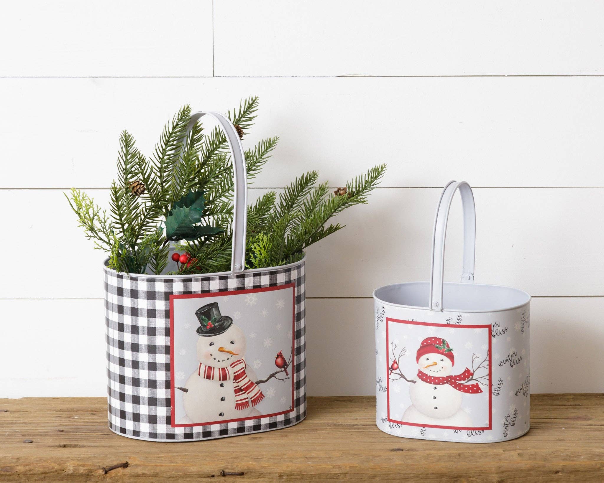 Audrey's Home & Gift - Wholesale Bucket/Pail - Tins - Oval With Handles (Set Of 02)1