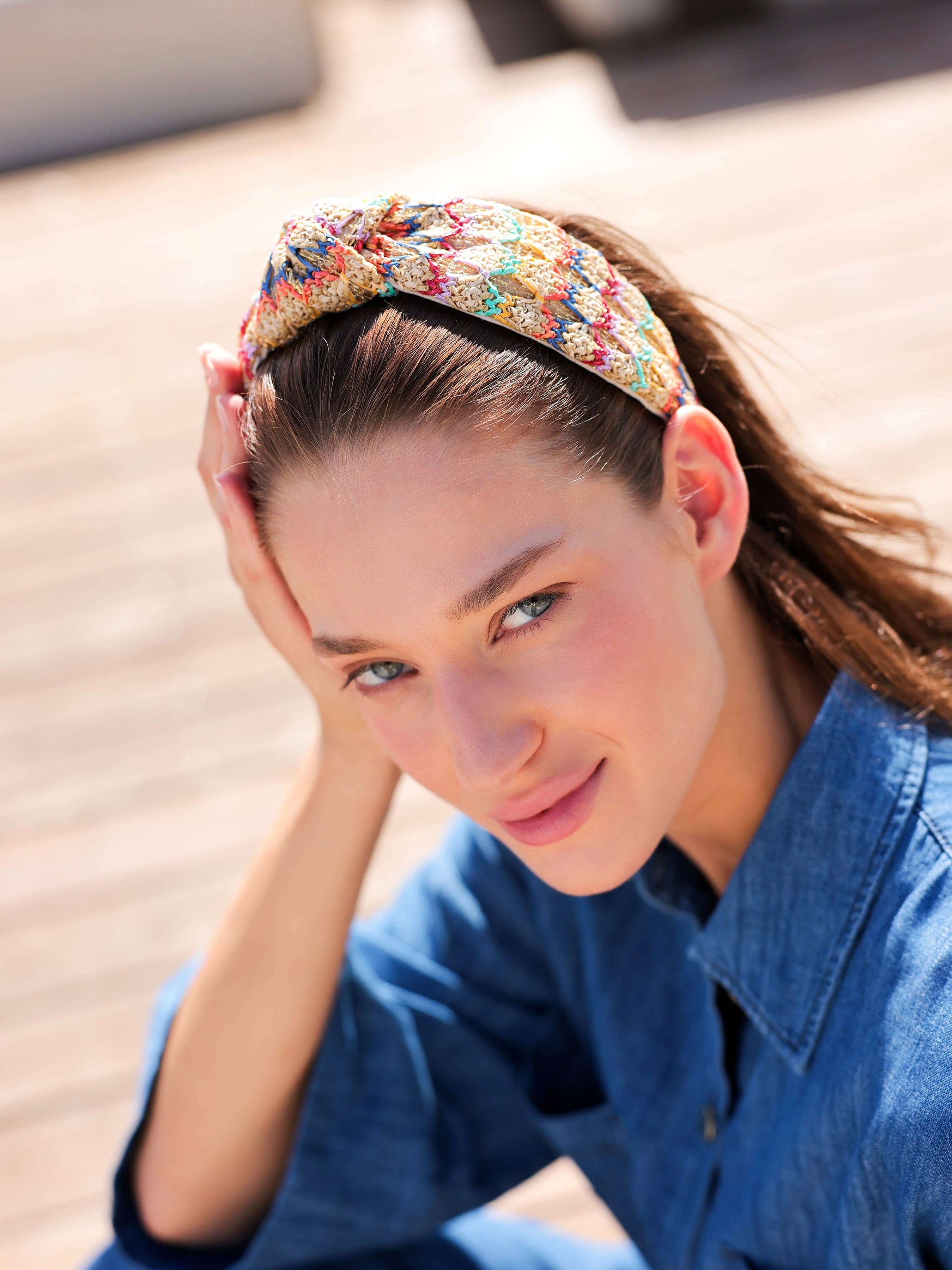 Shiraleah - Wholesale Fashion Headband - Women's - PAPER STRAW KNOTTED HEADBAND, MULTI2