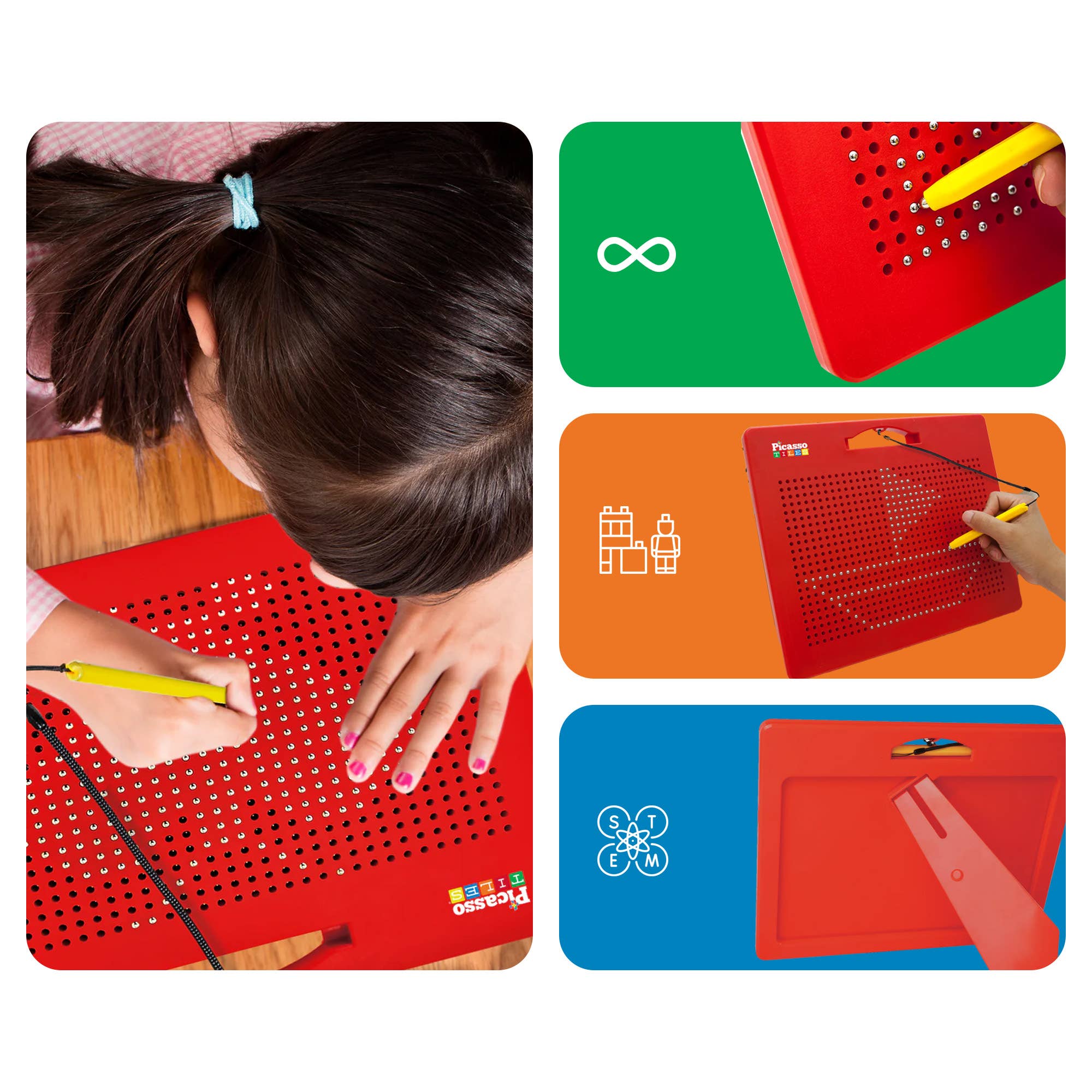 PicassoTiles – wholesale Drawing board – Kids & baby – PicassoTiles Freestyle Magnetic Drawing Board5