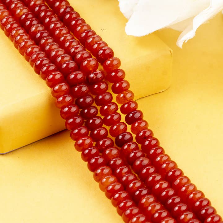 Rondellpärlor | Röd Onyx | Kristallpärlor för smycken för wholesale av Soothing Crystals Beads